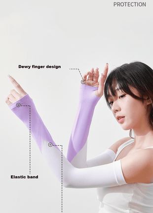 Patchwork Ice Silk Sun Protection Sleeves - Sidiou Group