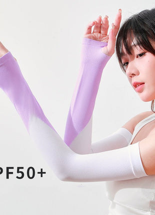Patchwork Ice Silk Sun Protection Sleeves - Sidiou Group