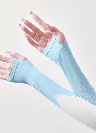 Patchwork Ice Silk Sun Protection Sleeves - Sidiou Group
