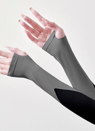 Patchwork Ice Silk Sun Protection Sleeves - Sidiou Group