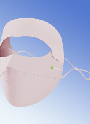 pink detachable full face sun protection mask