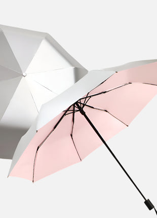 pink manual titanium silver umbrella