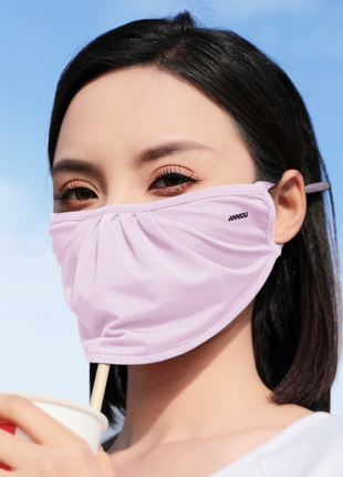 pink shell shape uv protection face mask