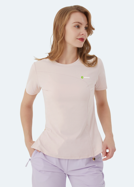 pink womens upf50 quick dry drawstring tshirt
