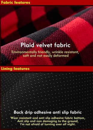 plaid velver fabric heating Blanket 