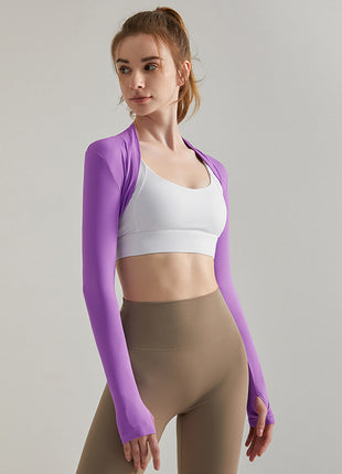 purple uv protection arm sleeve shrug