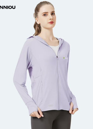 purple women's raw yarn ice silk hooded sun protection jacket