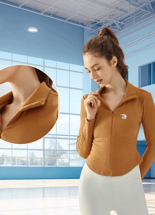 quarter zip mock neck yoga shirt
