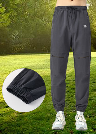 quick dry athletic pants with cuffed ankles