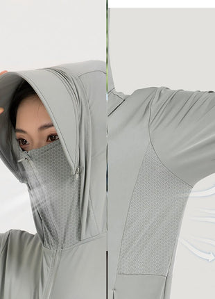 Raw Yarn Ice Silk Hooded Sun Protection Jacket - Sidiou Group