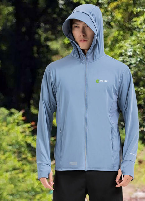 Raw Yarn Ice Silk Hooded Sun Protection Jacket - Sidiou Group