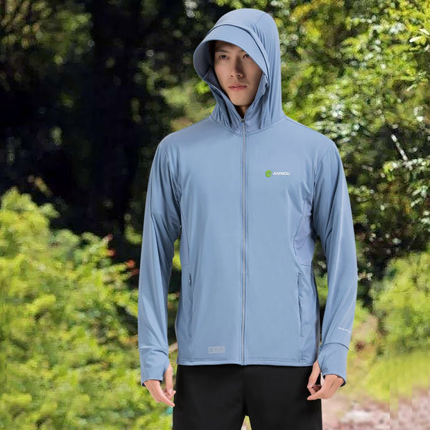 Raw Yarn Ice Silk Hooded Sun Protection Jacket - Sidiou Group