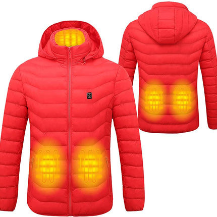 red duck down heated jacket