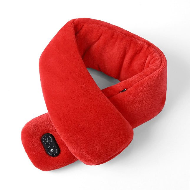 red heated massage scarf