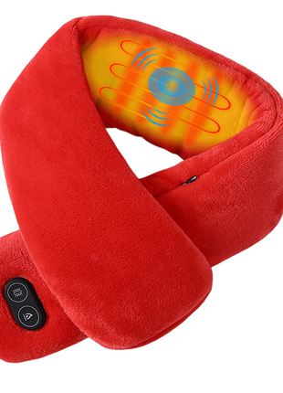 red unisex heated massage scarf
