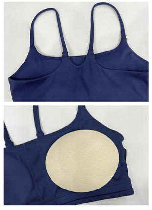 removable padding inner structure #navy sports bra