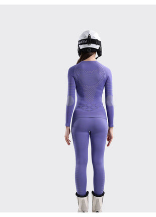 seamless ski base layer set of back view