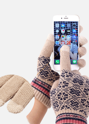 sensitive 3 finger touchscreen knit gloves