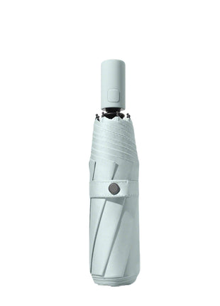 silver gray thick black coated 3 fold auto umbrella