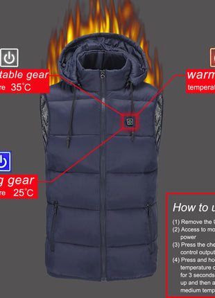smart temperature control hooded heated vest