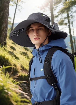 solar powered fan bucket hat