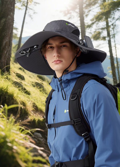 solar powered fan bucket hat