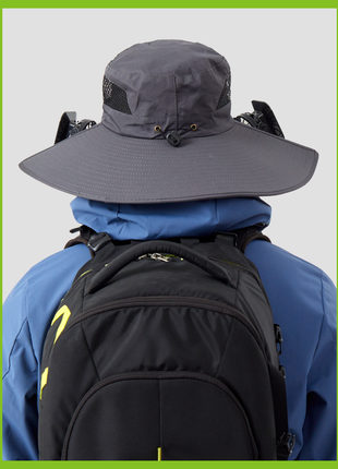 solar powered sun hat of back view