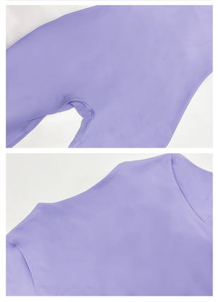 square neck long sleeve yoga jumpsuit fabric and flare leg detail