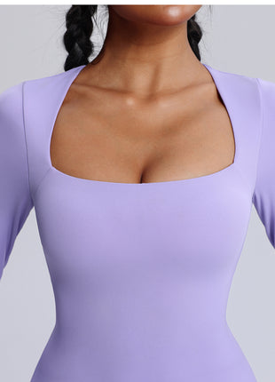 square neck yoga jumpsuit