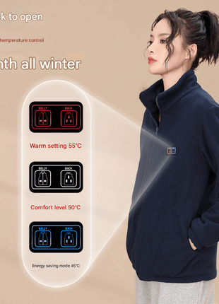 three temperature control fleece heated jacket