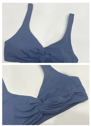 twist front deep v design with high elastic shoulder straps