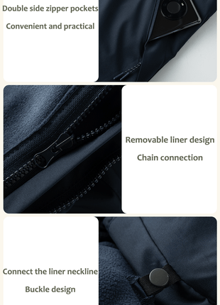 Unisex 3 - in - 1 Removable Polar Fleece Hiking Jacket - Sidiou Group