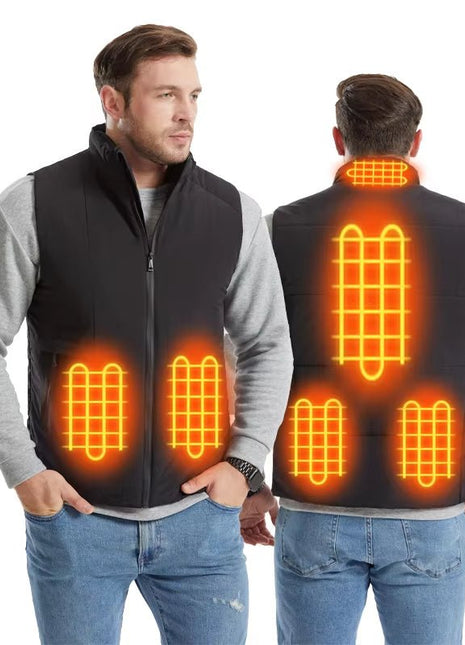 Unisex 6 Area Black Graphene Heated Gilet - Sidiou Group