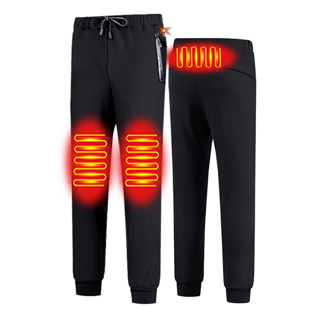 unisex 3 area heated fleece pants