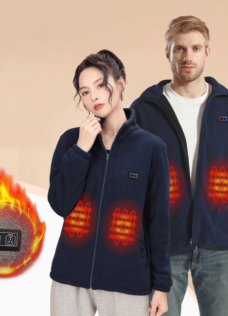 unisex dual control 5 area heated fleece jacket