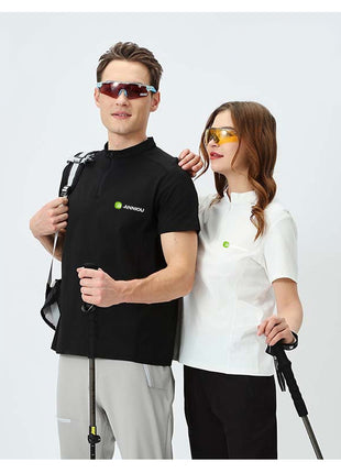 unisex half zip performance t shirt