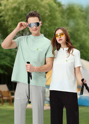 unisex outdoor half zip quick dry t shirt