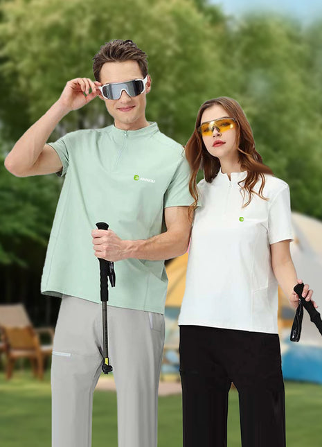 unisex outdoor half zip quick dry t shirt