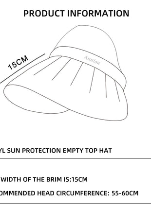 UPF50+ UV Vinyl Sun Protection Top Hat - Sidiou Group
