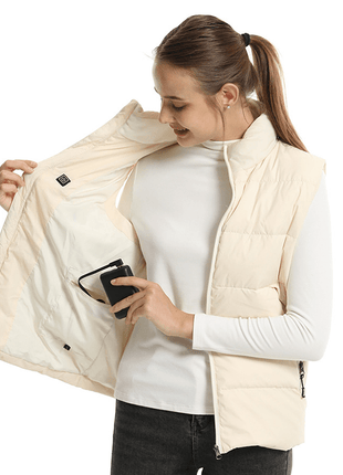 White Duck Down Heated Gilet - Sidiou Group