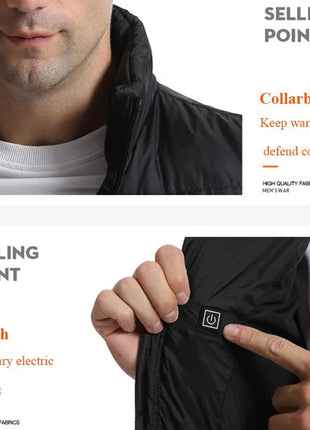 White Duck Down Heated Gilet - Sidiou Group