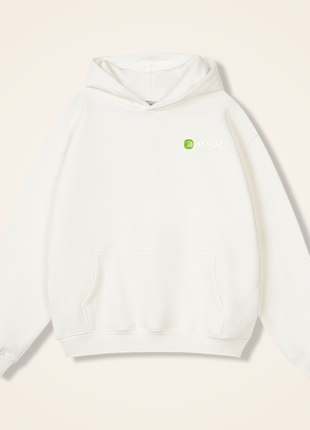 white 350gsm fleece pullover hoodie