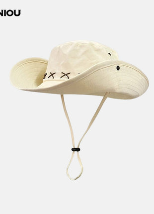 ANNIOU Sun Protection Western Cowboy Hat in White