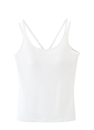 white double strap cami