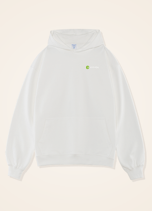 white heavyweight french terry hoodie