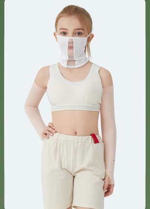 white kids golf sun protection mask