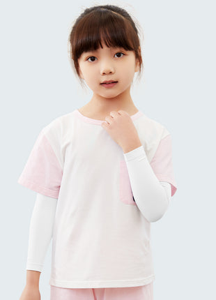 white kids ice silk cooling sun sleeves