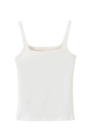 white mulberry silk square neck camisole
