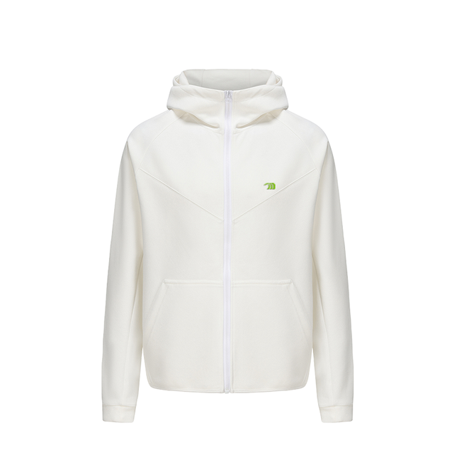 whtie unisex sports zip up hoodie