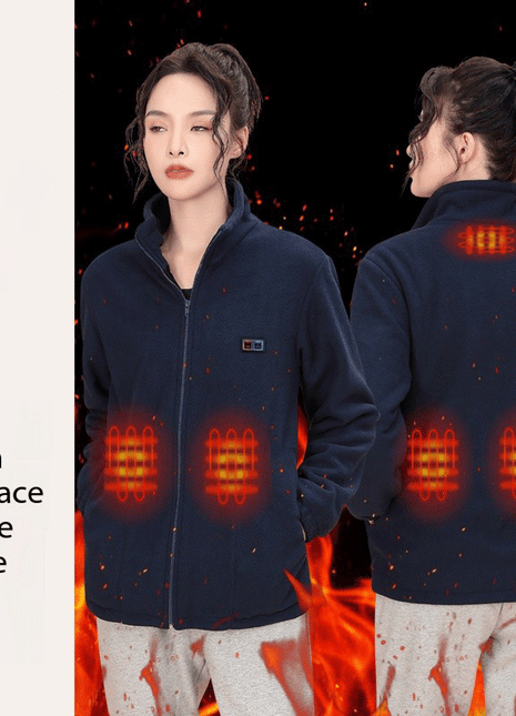 women 5 area heated fleece jacket